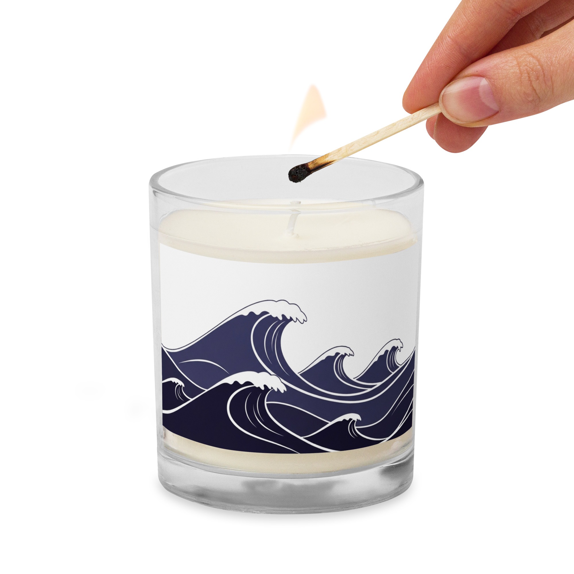 Glass jar soy wax candle