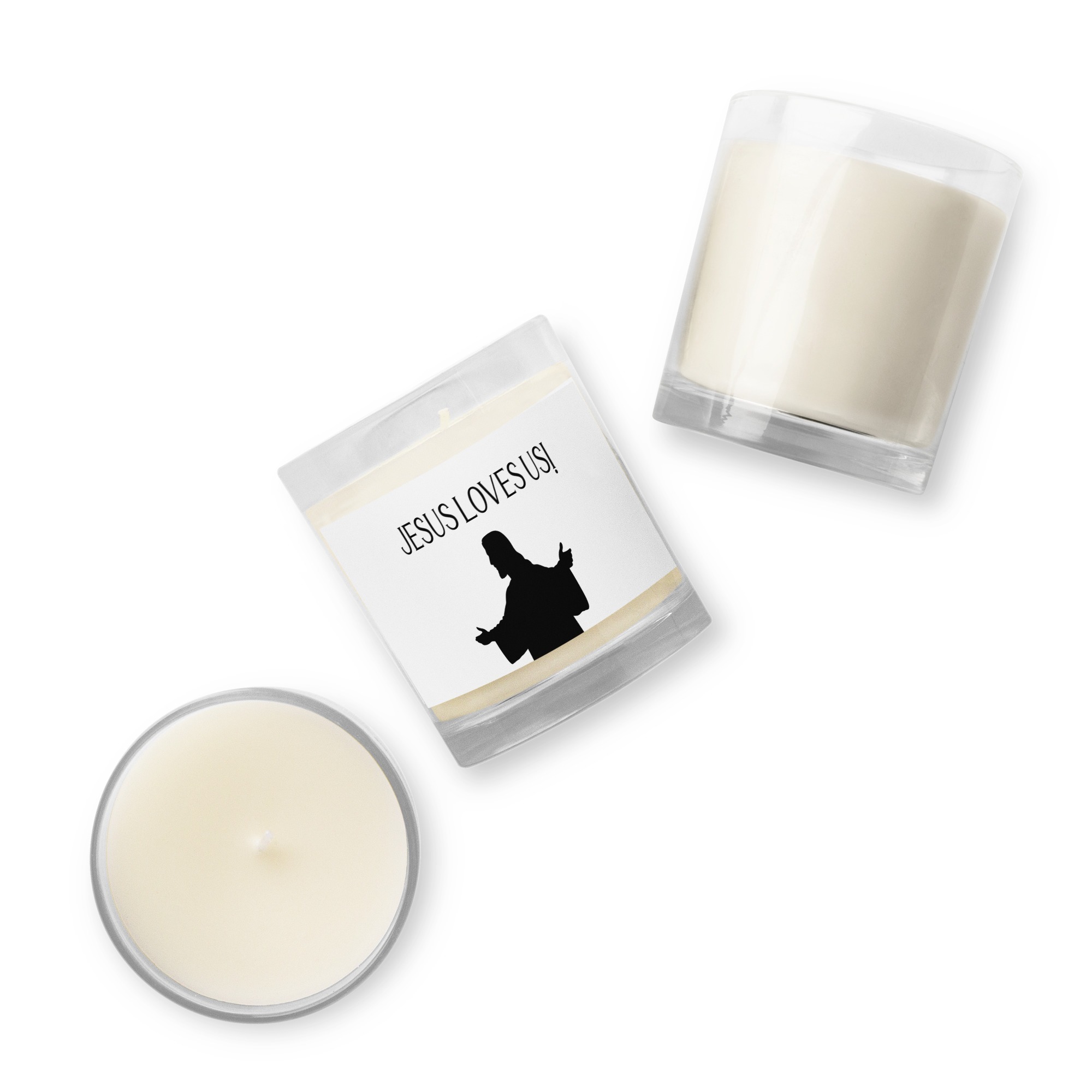 Glass jar soy wax candle