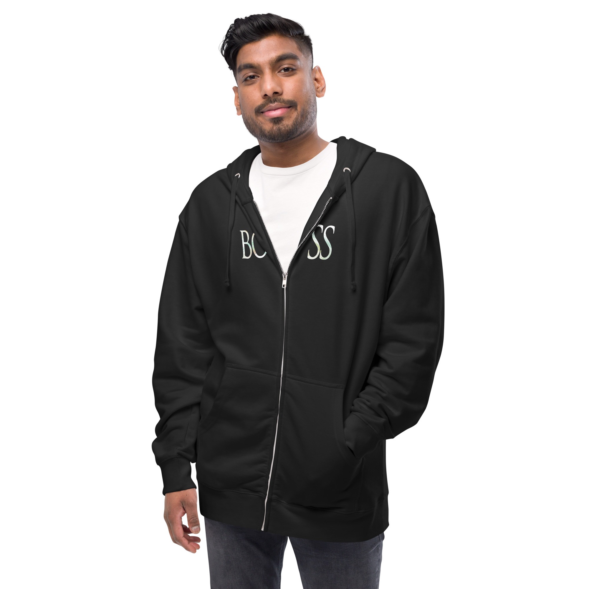 Unisex fleece zip up hoodie - Image 2