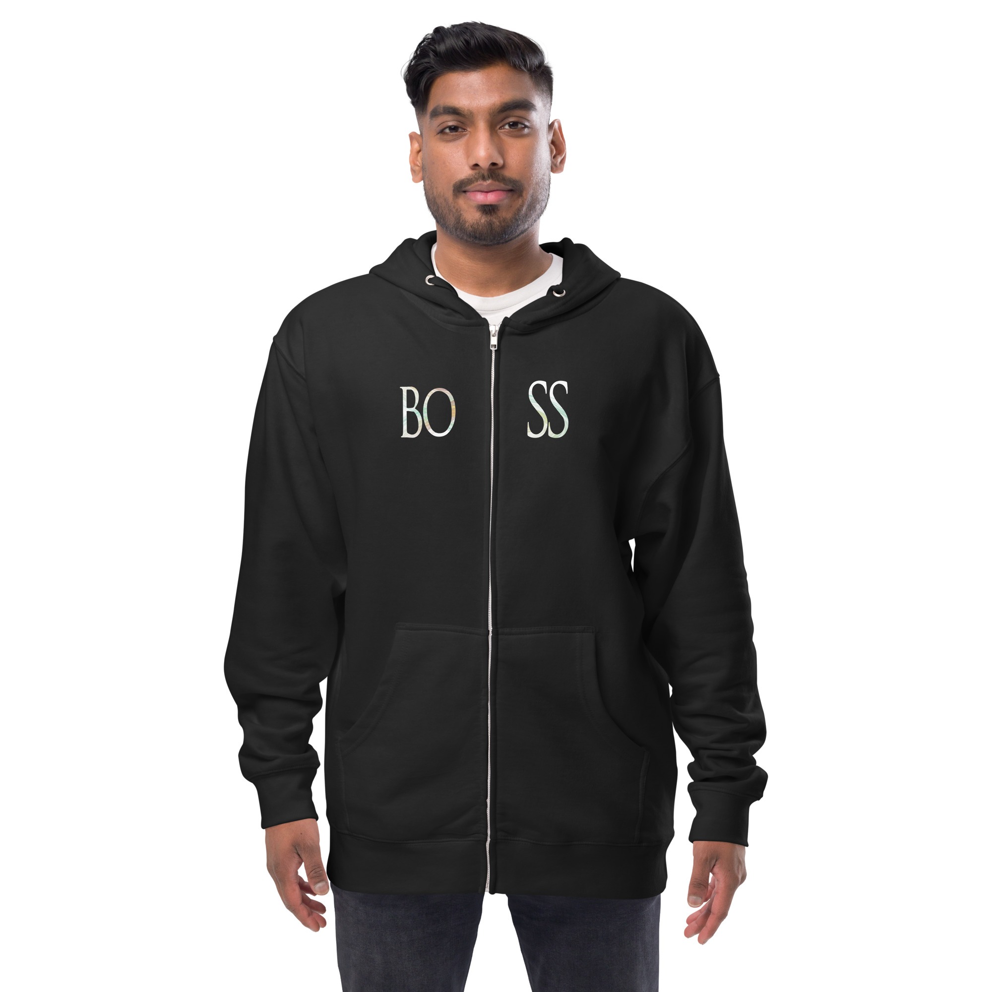 Unisex fleece zip up hoodie
