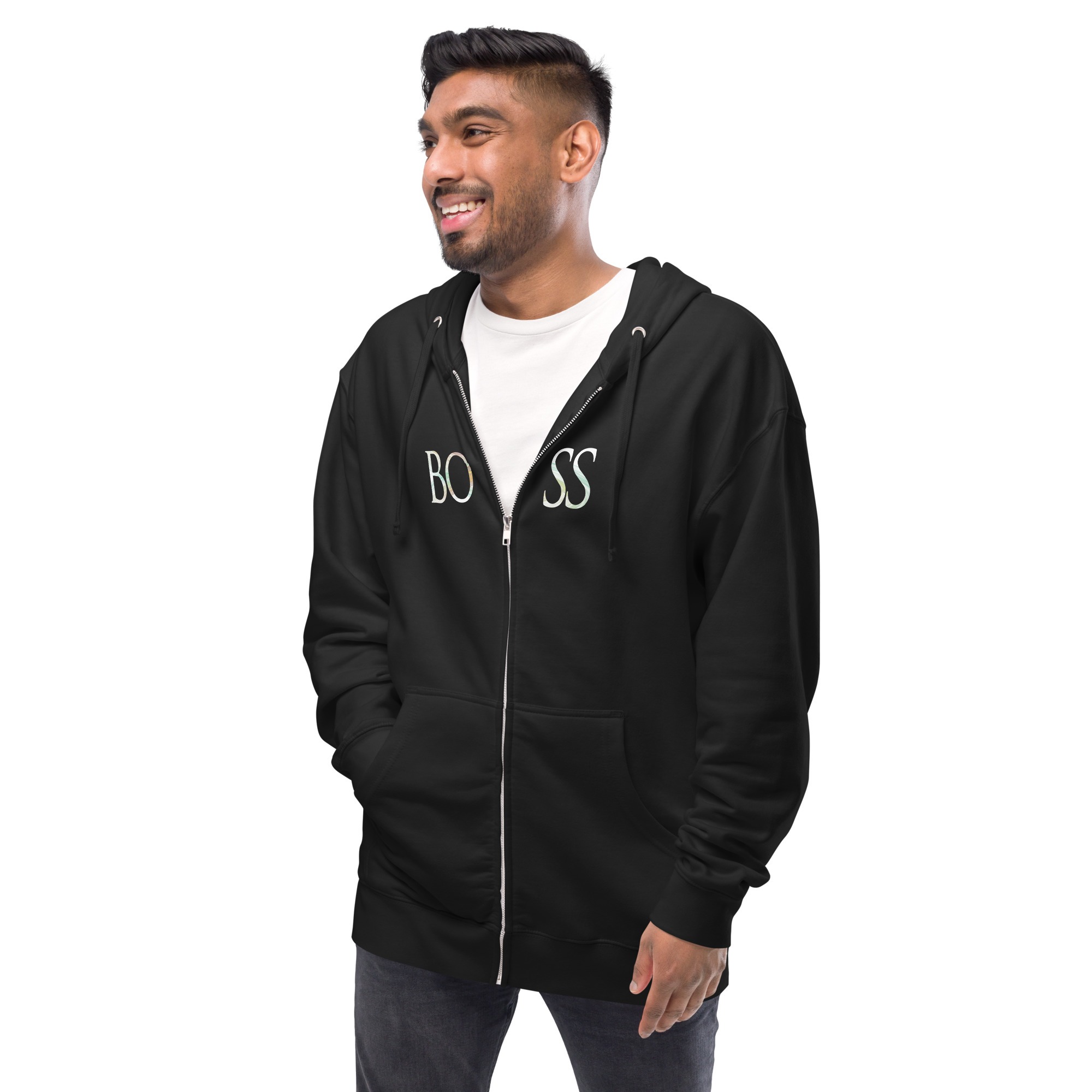 Unisex fleece zip up hoodie - Image 5