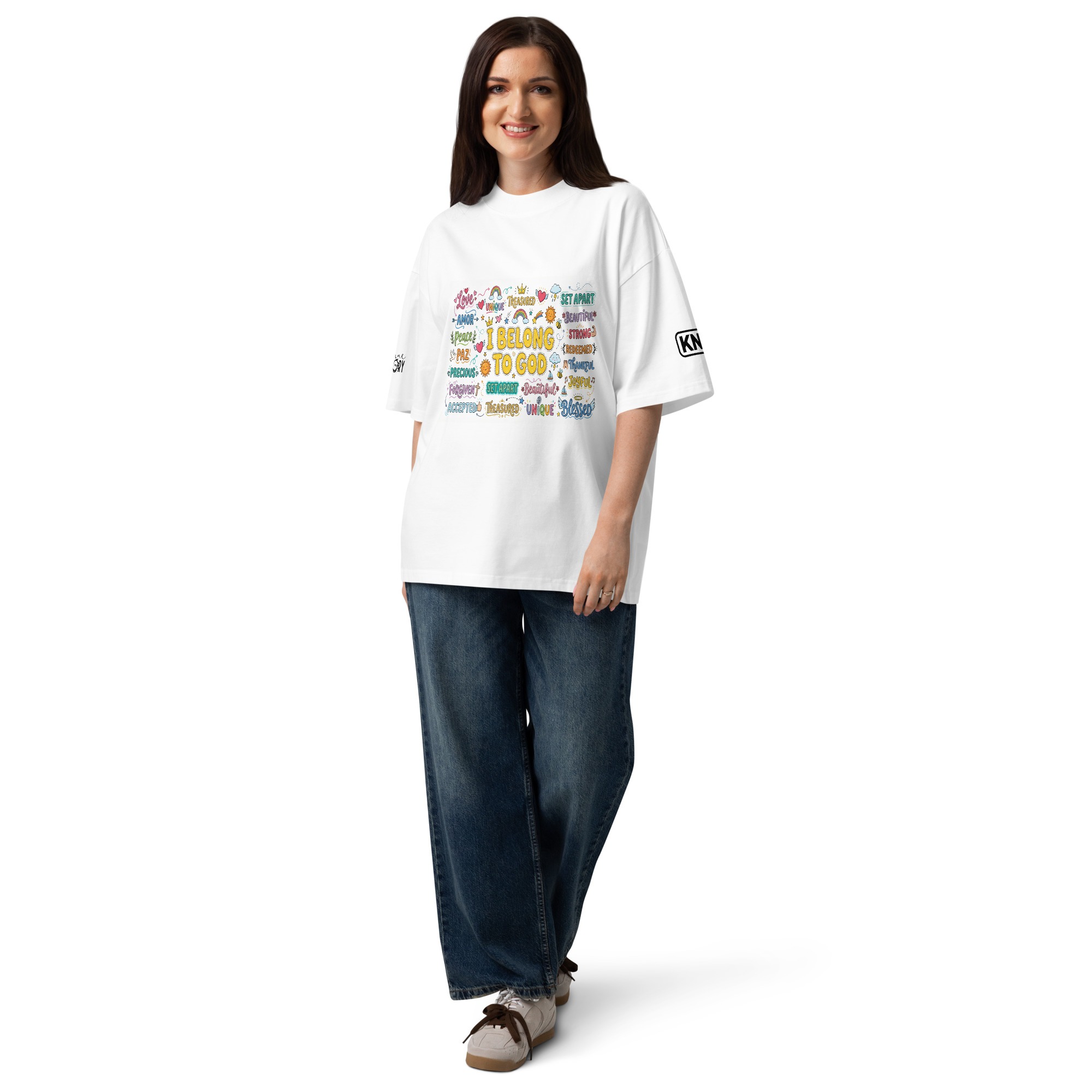 Unisex organic oversized high neck t-shirt - Image 3