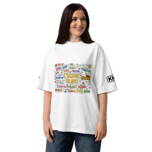 Unisex organic oversized high neck t-shirt