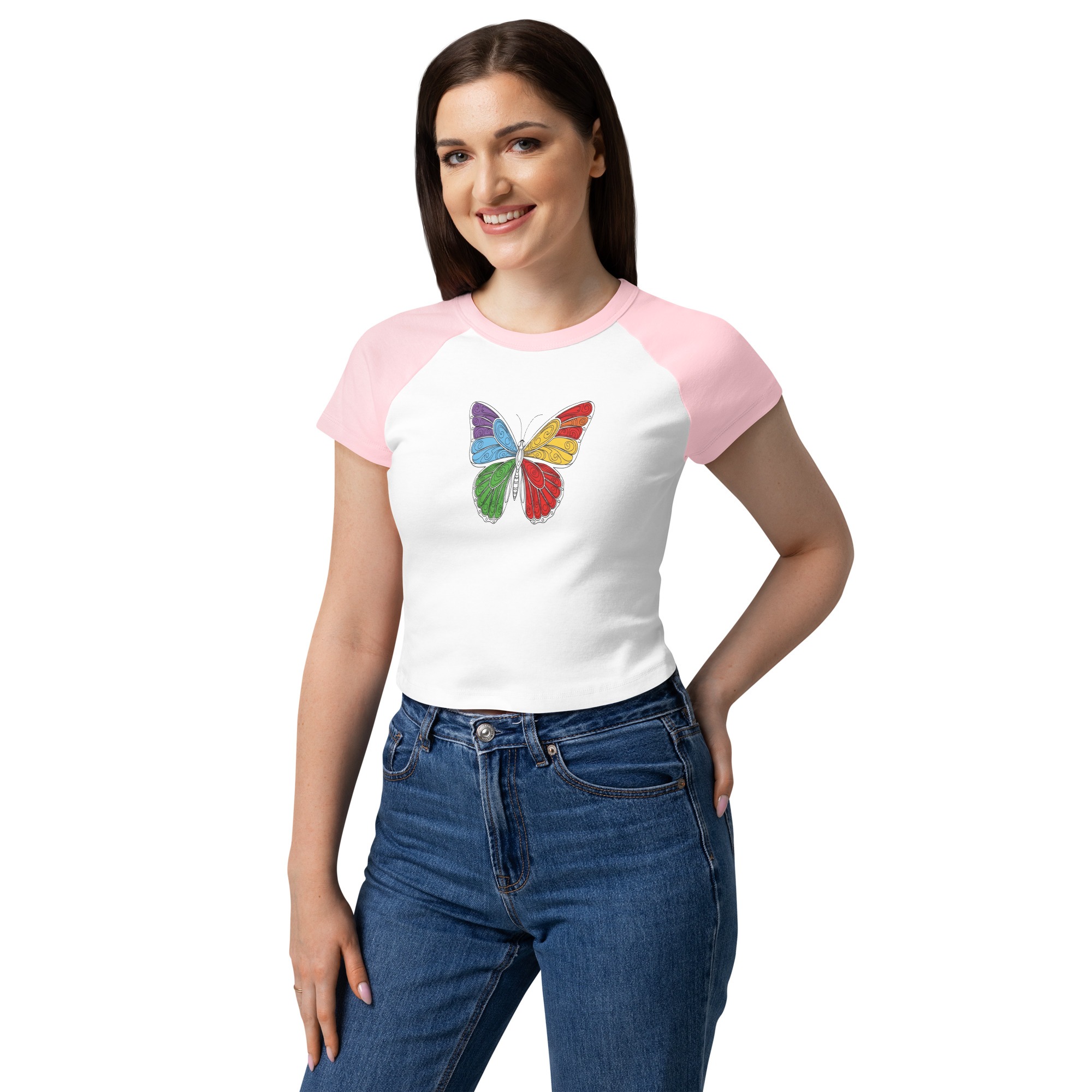 Women’s micro rib raglan baby tee - Image 2