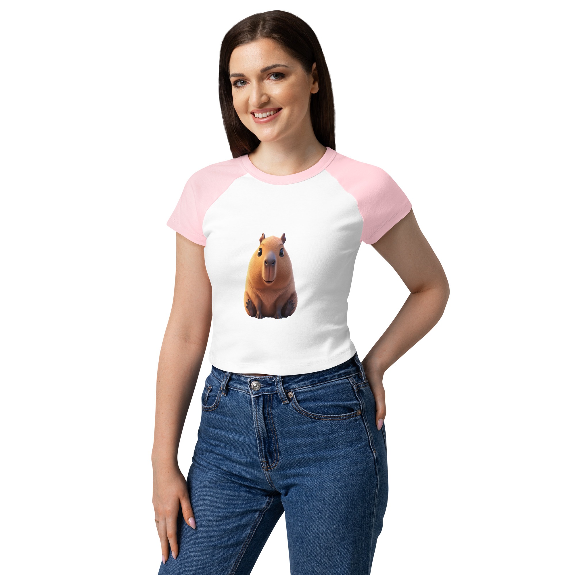 Women’s micro rib raglan baby tee - Image 2